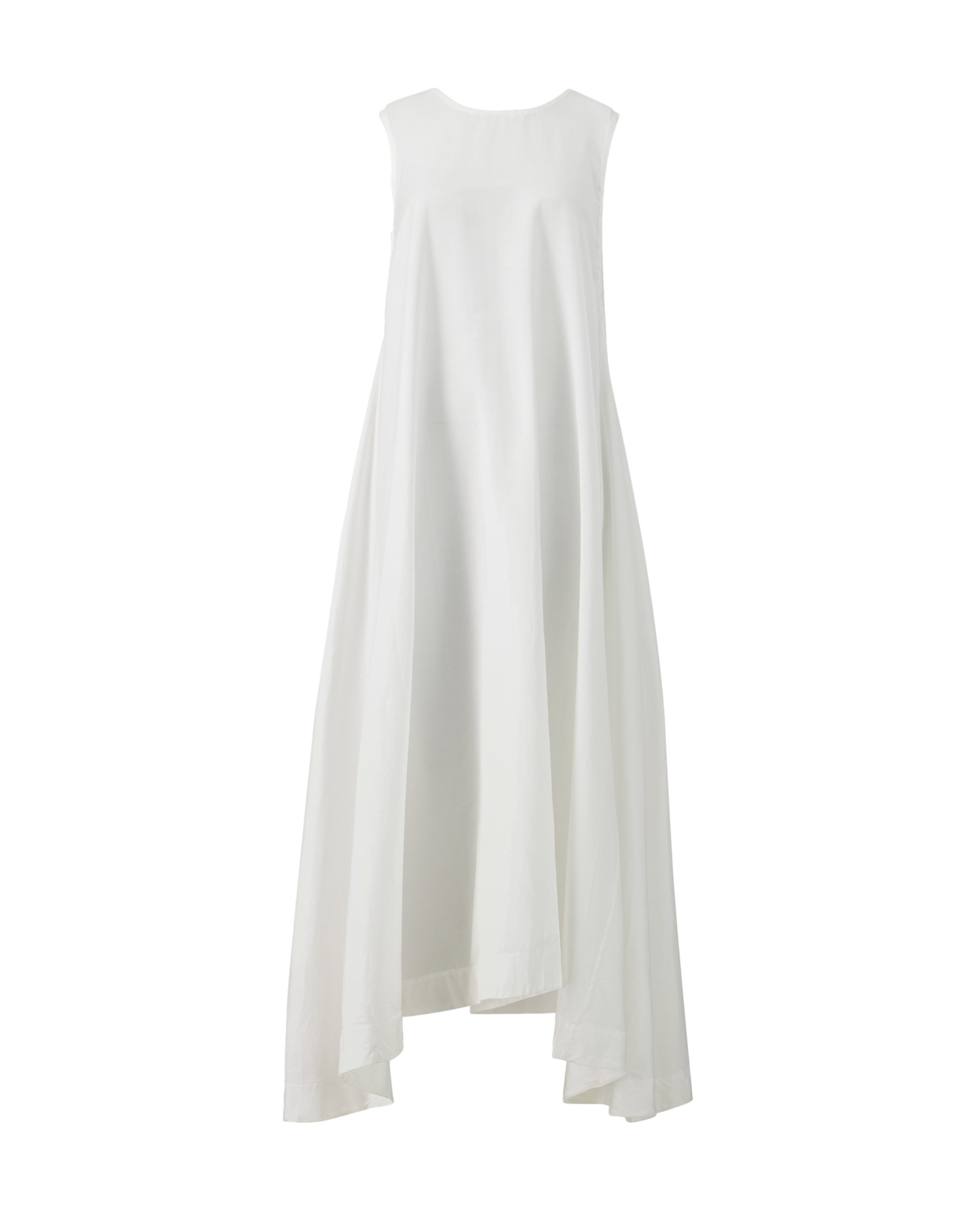 front view flatlay of the white HALO maxi dress by MAATHI Paris