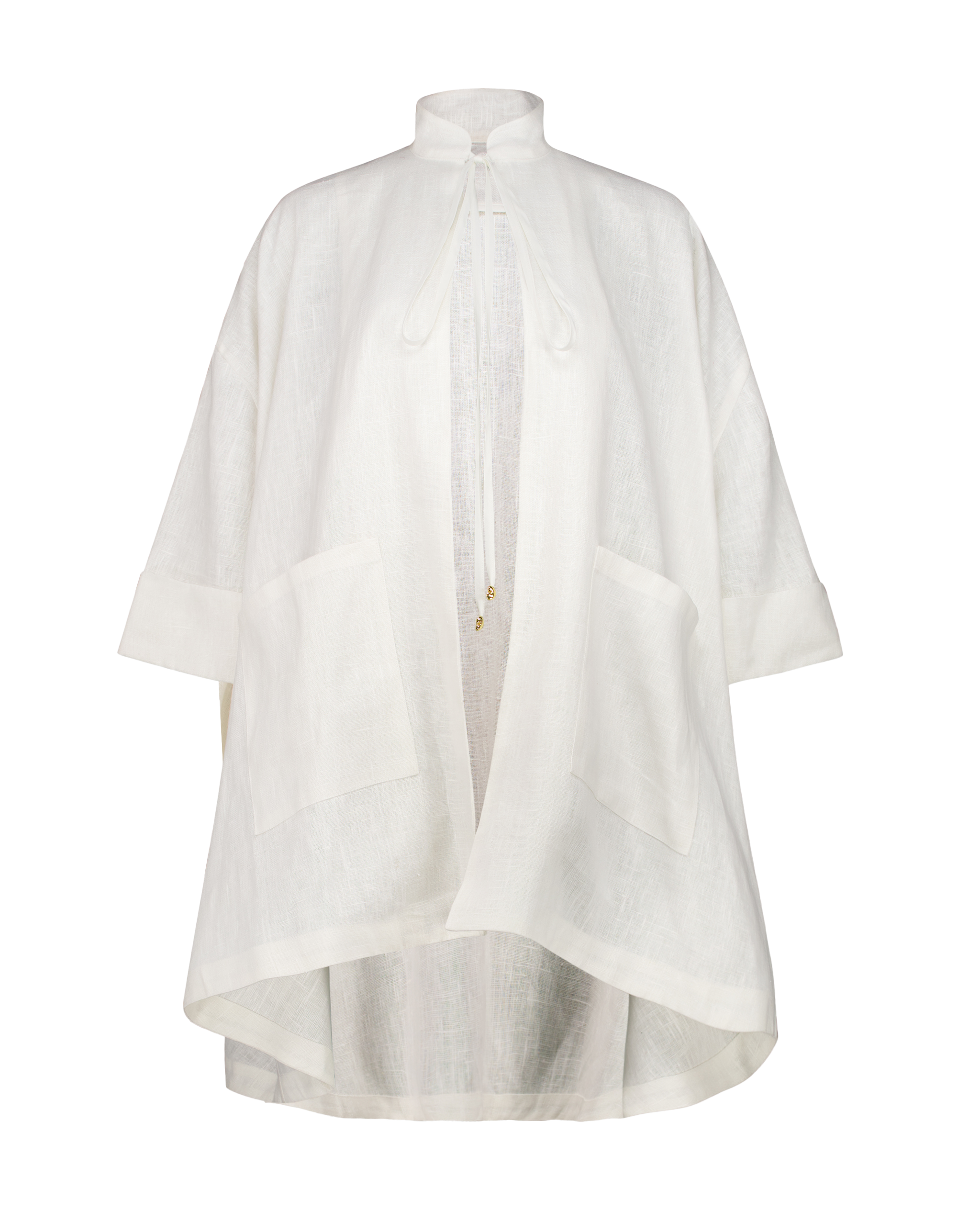 Souffle Babydoll Top in Shell White, front view showing airy, flowing silhouette.